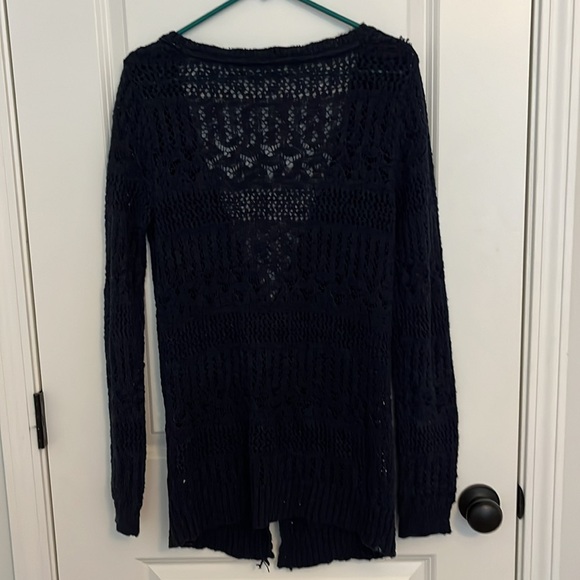 Aeropostale navy blue open stitch cardigan - Picture 4 of 4